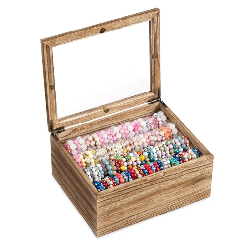 Bellaownia Bracelet Storage Box Holds Up to 150 Bangles Bracelet Organizer with Clear Lid & Rods Jewelry Display Case for Multiple Sizes Dust-Proof Design