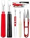 FIVEIZERO Seam Rippers for Sewing – 2 Big and 2 Small Stitch Remover Tools, Thread Ripper, Embroidery Removal Tool with Thread Snips