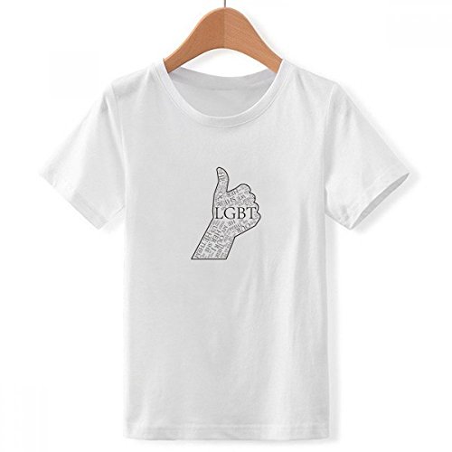 T-Shirt LGBT Blanc au Grand Imprimé Arc-en-Ciel Solide