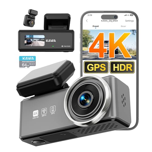 Cámara dual para coche KAWA 4K con WiFi 6 para proteger tus viajes en familia