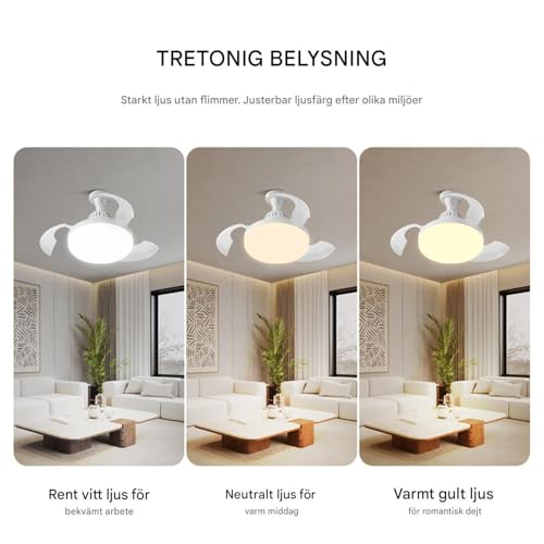 Ventilateur de plafond pour chambre à coucher avec télécommande douce - 6