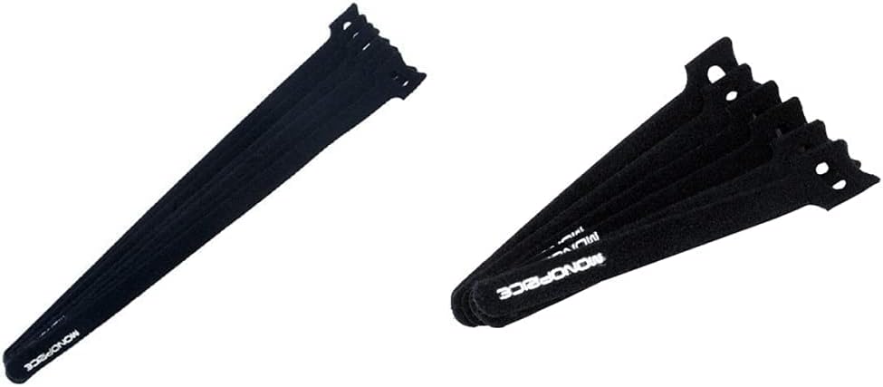 Monoprice 13 inch & 6 inch Hook & Loop Fastening Cable Ties | 200pcs