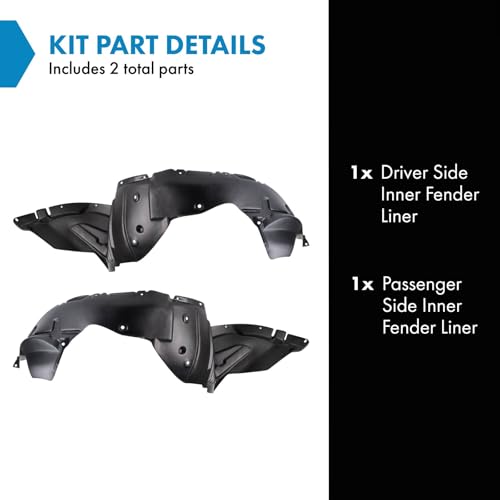 Image of TRQ Inner Fender Liner Set Compatible with 2009-2011 Mazda 6 MA1248134 MA1249134