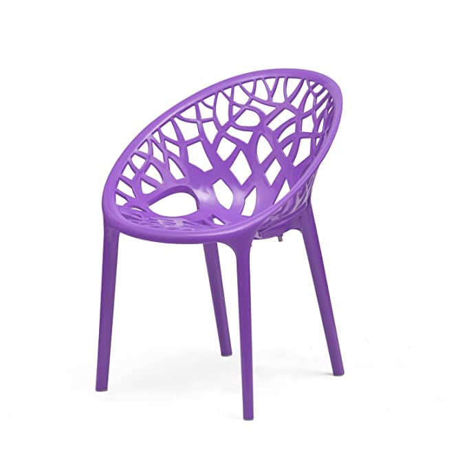 Image of SkyGlamour Crystal PP Oversized Designer Plastic Chair |Chair for Home, Living Room, Garden, Balcony,| Indoor&Outdoor Use | Color: Violet; Set of 1