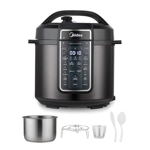 Midea 12-in-1 Electric Pressure Cooker, 6 Quarts, 12 Presets, Multi-Functional Programmable Slow Cooker, Rice Cooker, Steamer, Sauté Pan, Yogurt Maker, and More, Stainless Steel