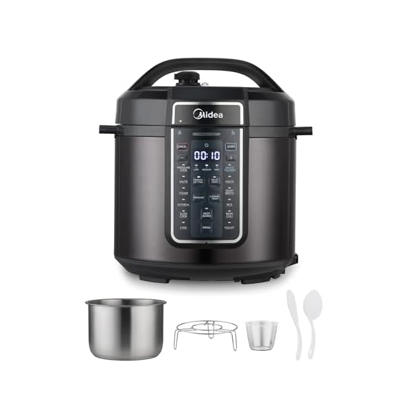 Midea 12-in-1 Electric Pressure Cooker, 6 Quarts, 12 Presets, Multi-Functional Programmable Slow Cooker, Rice Cooker, Steamer, Sauté Pan, Yogurt Maker, and More, Stainless Steel