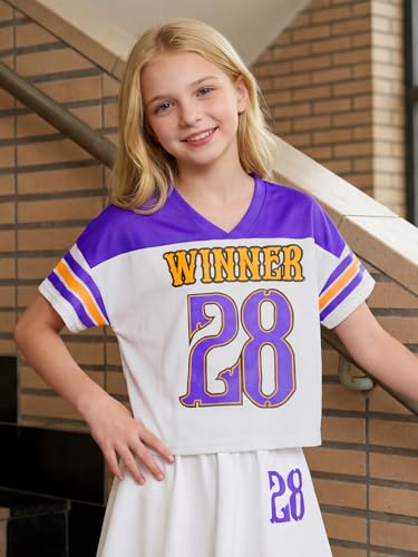Image of PureChapter Tween Girls 2 Piece Outfits Short Sleeve Tops and Pleated Skirt Set, Cute Pleated Skirt for Girls Size 7-14