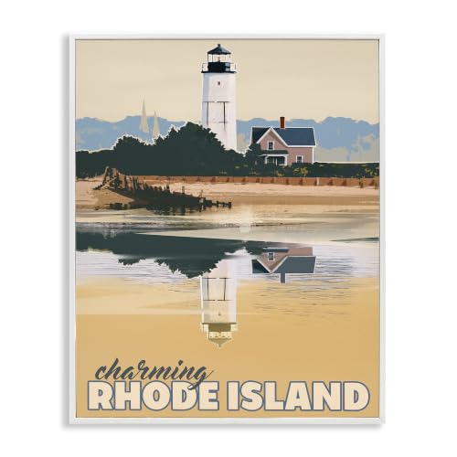 Rhode Island Seaside Lighthouse, 16 x 20 Inch Framed Giclée Print