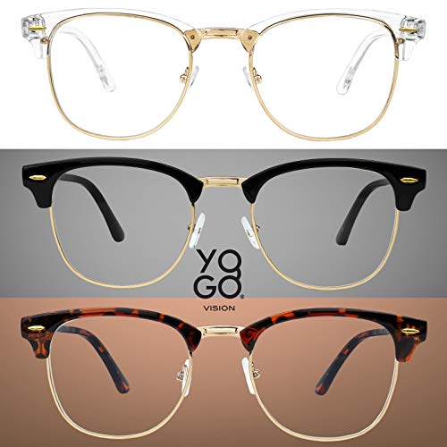 Image of Yogo Vision Blue Light Glasses for Men and Women Semi Rimless Half Rim Computer Eyeglasses
