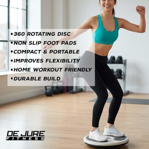 Image of De Jure Fitness Tummy Twister & Abs Trimmer | Exercise Roller & Waist Shaper for Men & Women | Non-Slip Home Workout Equipment for Weight Loss & Core Training - Black