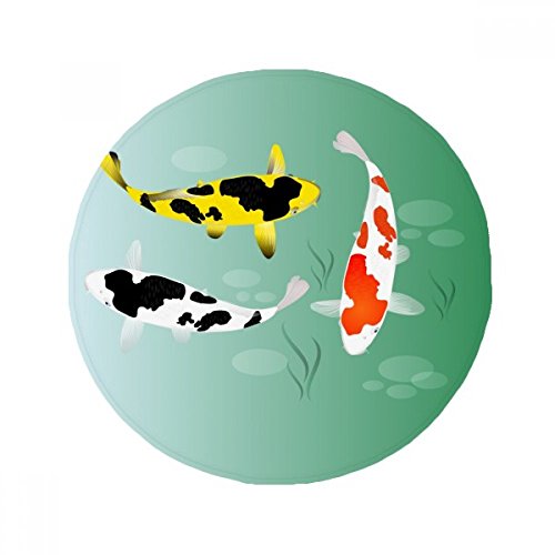 Tapis de poisson traditionnel chinois 50x50cm rond antidérapant multicolore