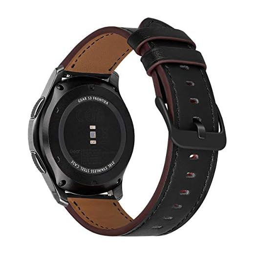 MroTech Äkta läder 22 mm klockarmband kompatibelt med Samsung Galaxy Watch 46 mm Gear S3 Frontier Classic Huawei Watch 2 klassiska Huawei GT läderarmband ersättningsrem