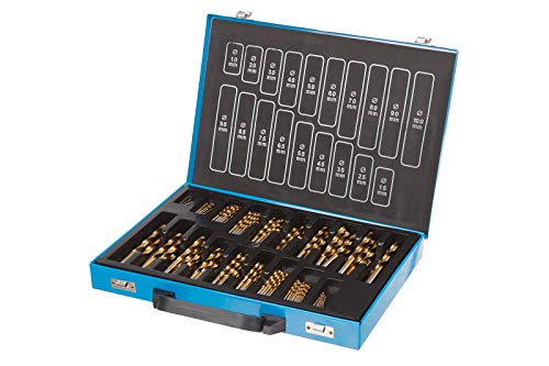 UK Drills HSS Titanium Coated Drill Bit Set 170 Pieces Jobber 1mm to 10mm, 170pcs - 1-10mm (Titanium coated)