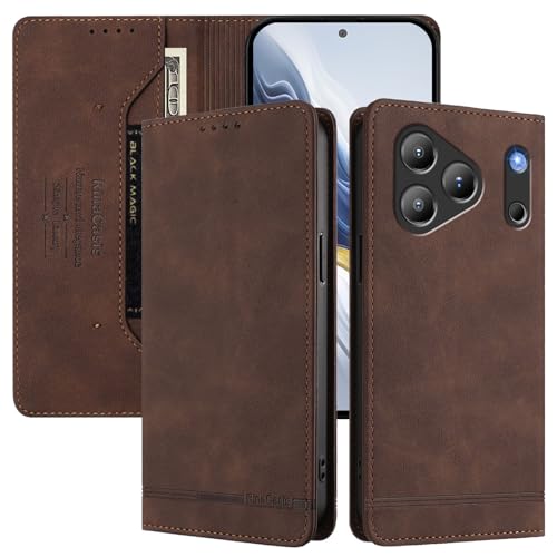 �X�}�z�P�[�X �Ή��@�� for Blackview Wave 7C �X�}�z�P�[�X�y�J�[�h�z���_�[�E�E�H���b�g�E�}�O�l�b�g�o�b�N���E�t���b�v�E�X�^���h�@�\�t���zBrown