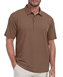 Photo Gallery hodaweisolp polo da uomo a maniche corte dry fit jacquard traspirante performance golf shirt, marrone, m Photo Gallery hodaweisolp polo da uomo a maniche corte dry fit jacquard traspirante performance golf shirt, marrone, m