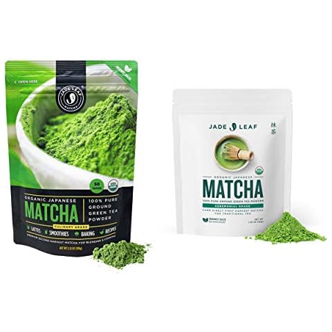 Jade Leaf Matcha Culinary + Ceremonial Matcha Bundle - Organic Matcha Green Tea Powder Culinary Pouch (100g) and Ceremonial Pouch (30g) Cover