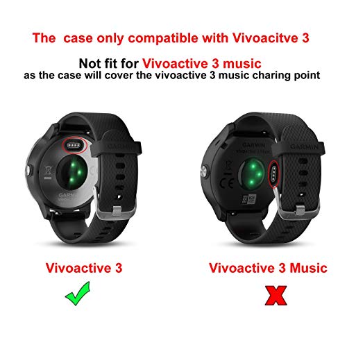 Runtech Compatible For Garmin Vivoactive 3 Watch Protective Case, Soft Silicone Case Cover Protector Sleeve For Vivoactive 3 Band Cover (Black Slate Gray) #TOP1