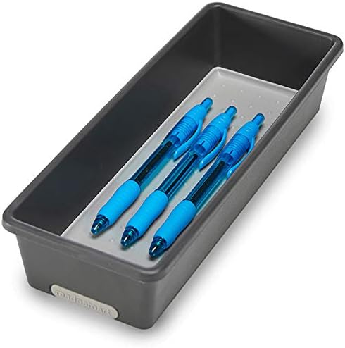 madesmart Classic 9.75" x 3.75" Bin - Granite | CLASSIC COLLECTION | Multi-Purpose Storage Organizer | Soft-grip Lining and Non-slip Rubber Feet | Easy to Clean | Durable | BPA-Free