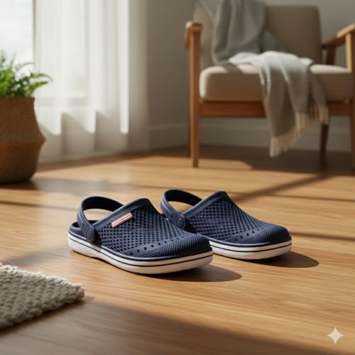 Image of Mens Casual EVA Clogs for Youth & College Boys - Lightweight Breathable Summer Sandals Flip Flops - Anti Skid Waterproof Slip On Walking Shoes for Beach, Bathroom, Outdoor Comfort Footwear