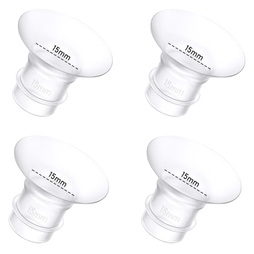 Image of 4Pcs Breast Pump Flange Insert 15mm Compatible with Momcozy/Spectra/Medela/eufy/Elvie/Lansinoh/Paruu P10 Breast Pump, Fit for Momcozy M5/M9/M6/V2 Pro/V2 pro/S12 Pro/eufy E10 S1 S1 Pro, 24mm Flange