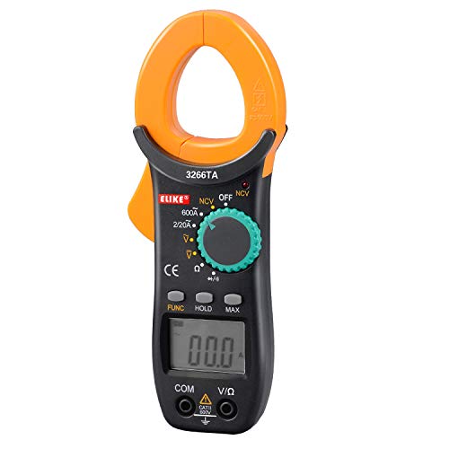 ELIKE 3266TA 600A Autoranging Digital Clamp Meter & Multimeter with NCV,AC/DC Voltage,Resistor,Diode,Continuity