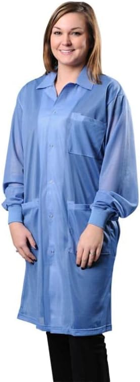 DESCO 73614 LAB COAT, ESD, XL, BLUE
