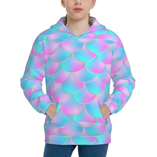 Purple Dragon Scales Kid Hoodies Boys Sweatshirts Girls Pullover with Pocket