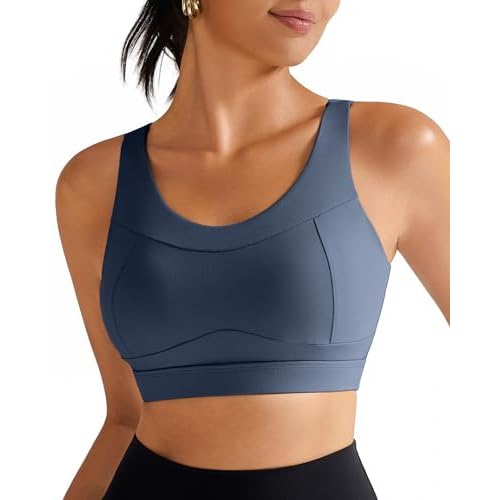 RUNNING GIRL Sports Bras for Women, Molded Cup High Impact Sports Bra Workout Bras for Women High Support Racerback D-dark Grey XX-Large