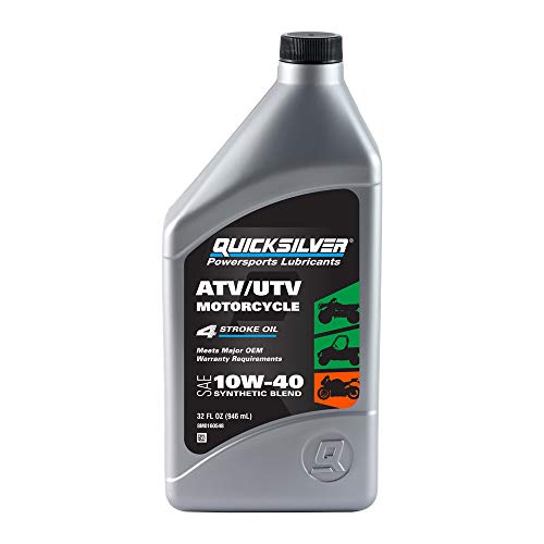Quicksilver 8M0160548 10W-40 Synthetic Blend ATV/UTV/Motorcycle Oil â€“ 1 Quart