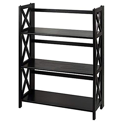 Casual Home Montego 3-Shelf Corner Folding Bookcase with Mantel Top,