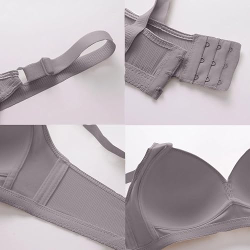 Angxiwan Lightning Deals of The Day Today Sale Non Wired Bras for Women Super Comfot Padded Bra Fashion Rhinestones Print Adjustable Strap Bralette High Impact Support Full - Image 2