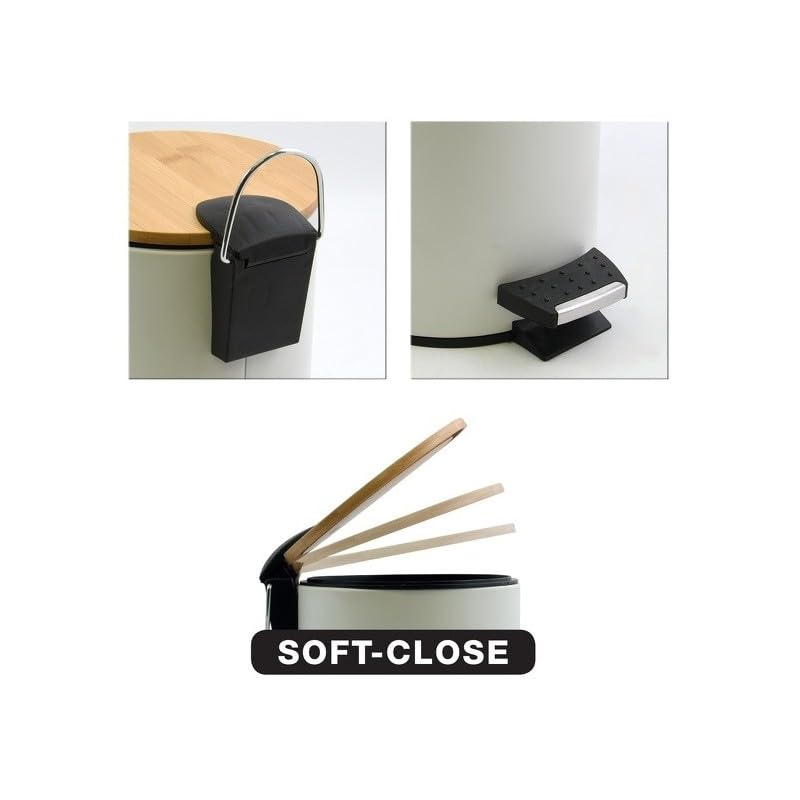 Spirella Set Poubelle à pédale 5L & Brosse WC Adonis Blanc