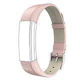 Fitbit Alta HR and Alta Bands Leather, Swees Genuine Leather Band With Buckle Replacement Wristband Small & Large for Fitbit Alta HR and Alta, Silver, Red, Gold, Black, Brown, Pink, Grey