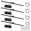 4 Pack Picture Lights for Wall, 16in Art Lighting for Paintings Cordless, 5200mAh Rechargeable Battery Operated Picture Light with Remote Dimmable and Timer for Artwork, Gallery, Frame, Display, Black