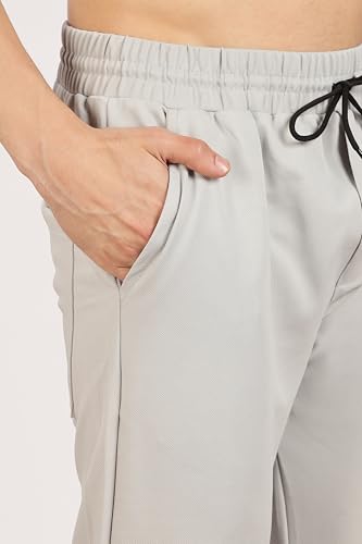 Image of Men's Slim Fit Trouser | Casual Bottoms with Elastic Waist & Drawstring | Soft Stretchable Fabric | Stylish Straight Fit Trousers for Office, Travel & Daily Use