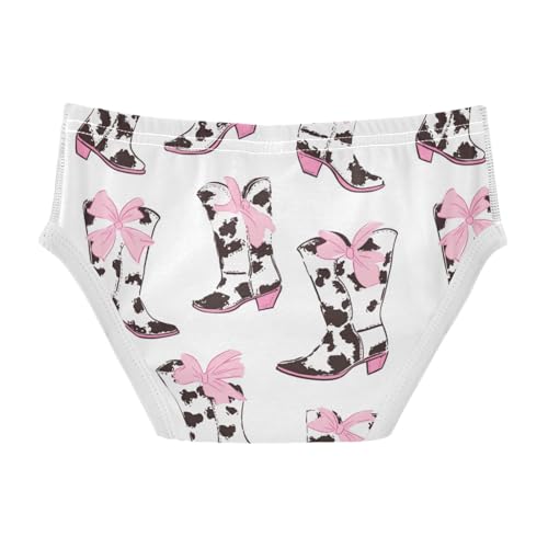 Wusikd Cow Print Cowboy Boots Boys' Underwear Cotton Pink Bows Boys Briefs Soft Toddler Underwear 2T2
