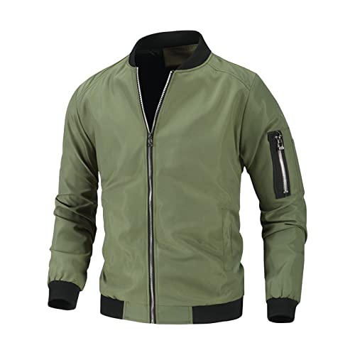 Ymosrh Men's Casual Jackets Lightweight Windproof Bomber Jacket Full Zip Winter Warm Coats Outwear Chaqueta, XXXL-L6