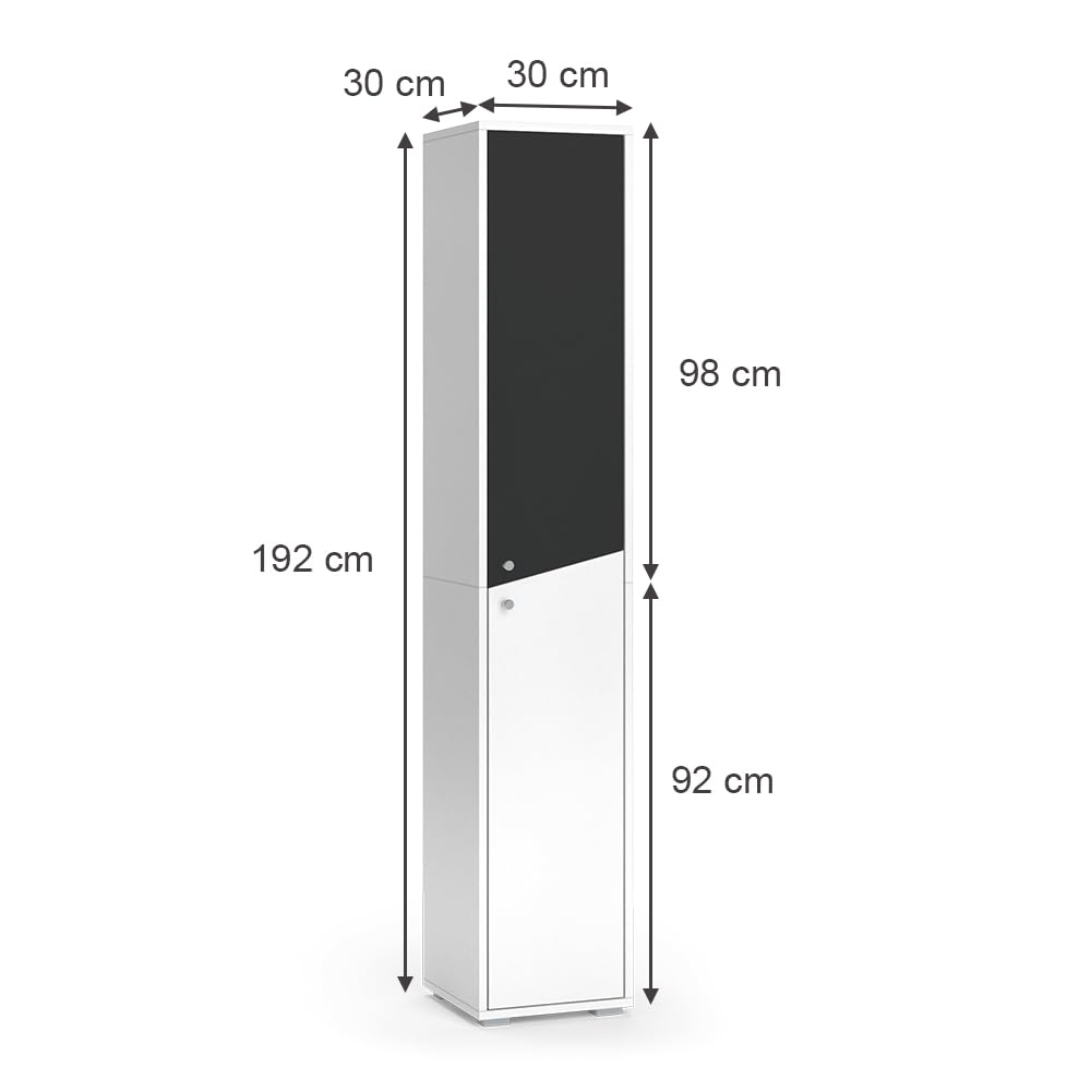 Vicco Armoire de salle de bain Irida, Anthracite/blanc, 30 x 192 cm | Leroy Merlin