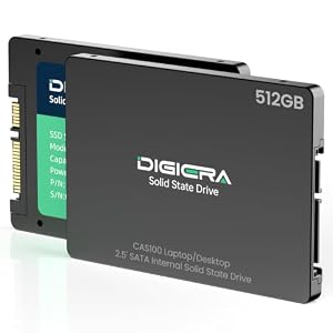 DIGIERA CAS100 512GB SATA III SSD, 2,5" Interner Solid-State-Laufwerk, bis zu 550 MB/s, SATA 6 Gb/s interne SSD für Desktop-PC und Laptop NAS