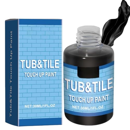 ChunBin Bathtub and Tile Paint,Bath Resurfacing Repair Enamel Paint Kit,High-Gloss Tub & Tile Repair Kit for Shower Trays,Ceramic Sinks,Plastic Baths Gentle,Easy to Use,Suitable for All People,Black