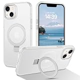 DUEDUE iPhone 13 Mini ケース MagSafe対応 アイフォン13mini ケース マグネット搭載 スタンド機能 120°開閉可能 ホワイト 指紋防止 耐衝撃 一体型 薄型 TPUケース 車載ホルダー対応 ワイヤレス充電 全面保護
