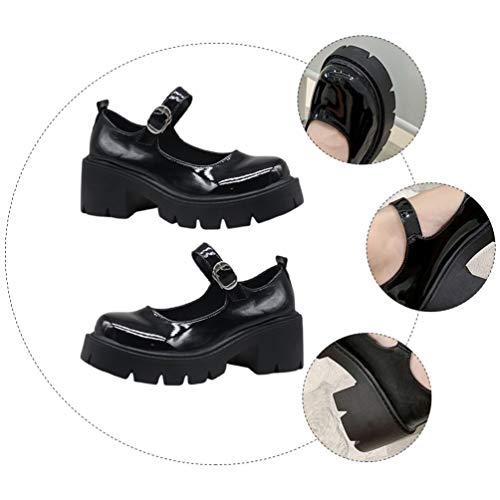 Black Mary Jane Shoes Women Casual Shoes Chunky Heels Mary Jane Block Heels2