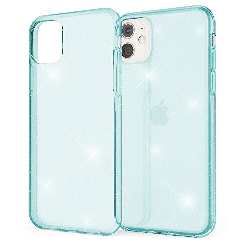 NALIA Funda Brillante compatible con iPhone 11, Ultra Fina Purpurina Carcasa Protectora Silicona Glitter Case, Delgado Movil Cristal Cover Resistente Telefono Cubierta Gel Estuche, Color:Azul Turquesa