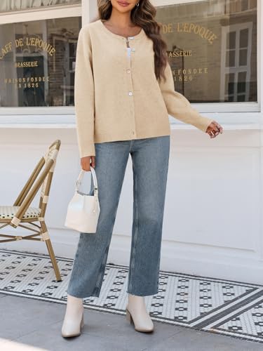 Image of Saodimallsu Womens Cardigan Sweaters Button Down Long Sleeve Knit Outerwear 2025 Trendy Fashion Open Front Outfits