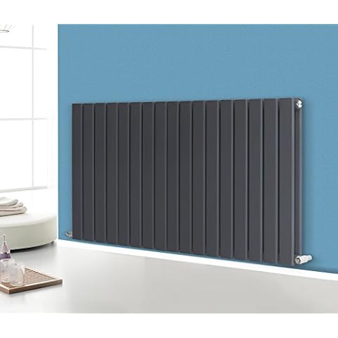 NRG Horizontal Flat Double Column Radiator Anthracite 600x1156 Central Heating Rads Cover