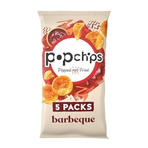 popchips – BARBEQUE Multipack Crisps 5 Pack Bag – Fully loaded with flavour, iconic ridged crisp, unmistakable crunch