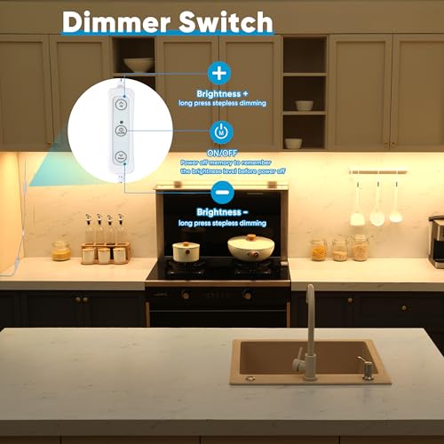 Image of Litever Under Cabinet Lighting Plug in. 3 Light Bar Kit. Warm White 3000K.