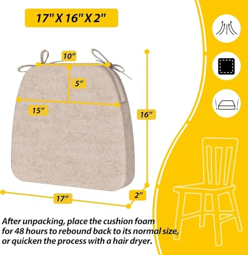 Coussin de chaise antidérapant déhoussable pour cuisine confortable