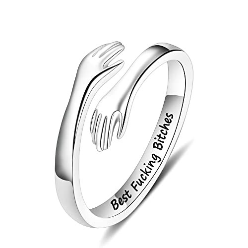 Yesteel S925 Sterling Silver Hug Ring for Women