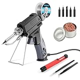 EOOKU Soldering Iron gun Kit,60W Auto Feed Soldering Kit with Adjustable Temperature LCD Display,Wire,Tip...